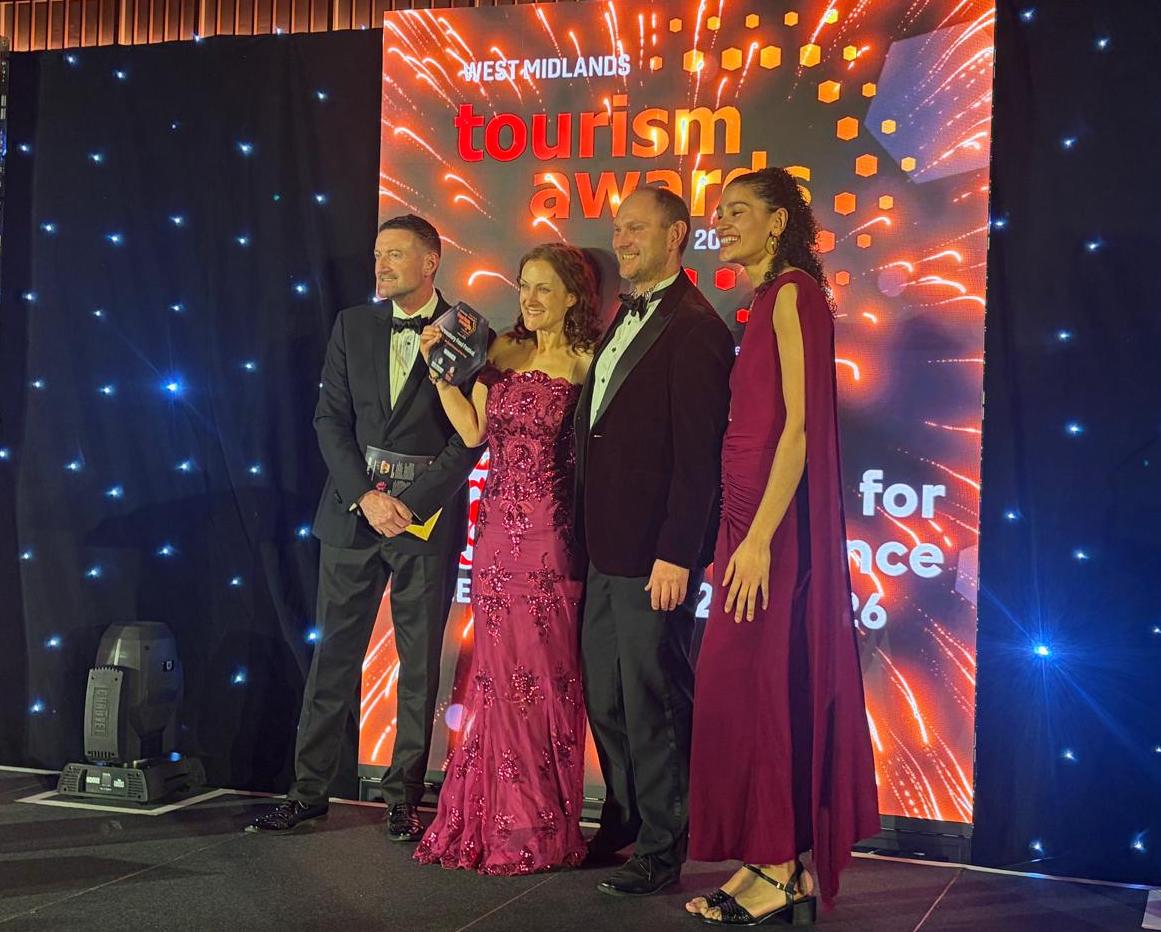 Collecting the award